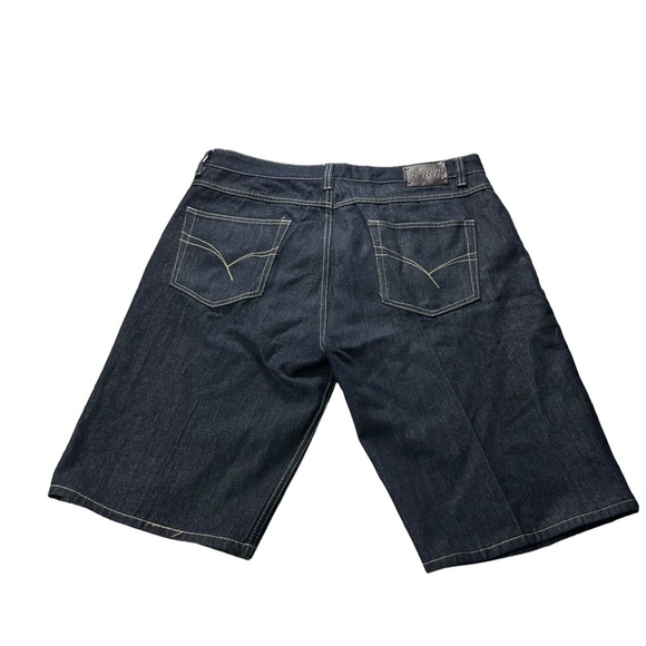Knockout Jeans Los Angeles Mens Dark Wash Blue Jean Shorts Size 40 Hip Hop Baggy - Picture 9 of 13